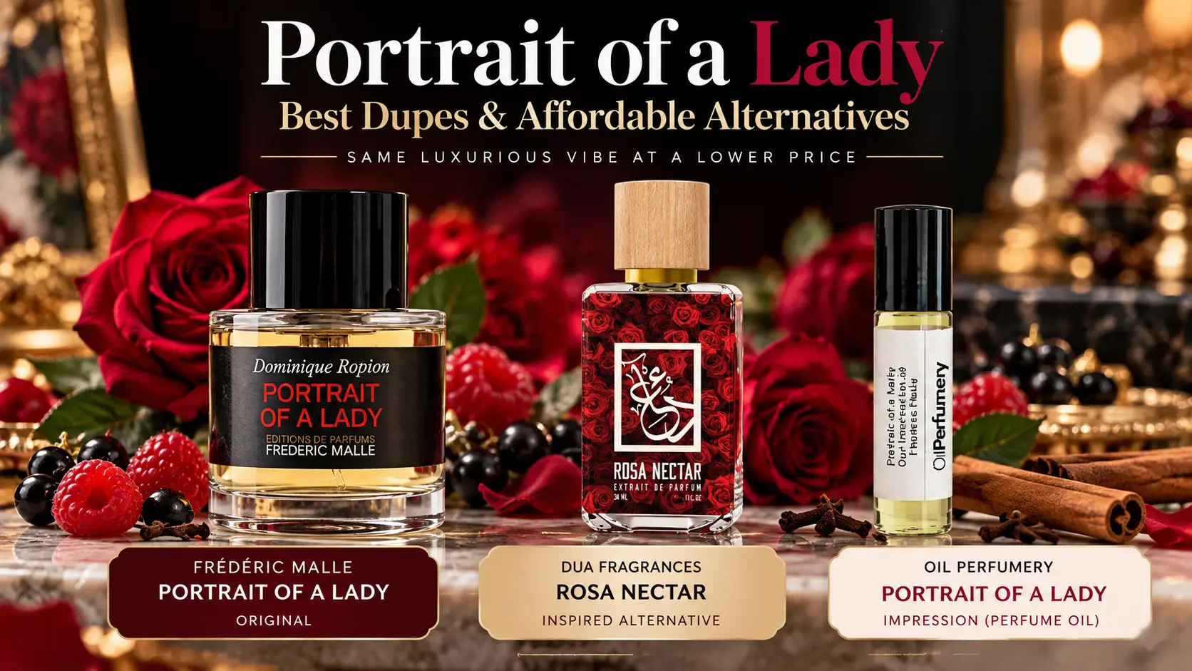 Portrait of a Lady with affordable perfume Dupe alternatives